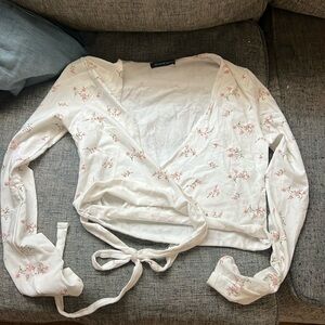 Brandy melville white cross top never worn